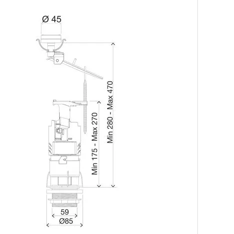 Mécanisme De Chasse Universel MECADOR à Poussoir Simple Débit - Regiplast 51 2 Mécanisme De Chasse Universel MECADOR à Poussoir Simple Débit - Regiplast 51 – Image 2