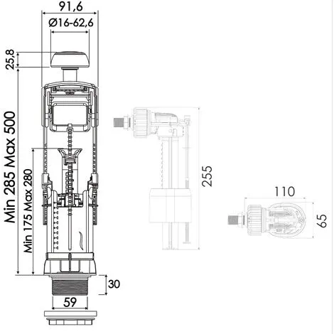 Ensemble NF Mécanisme Universel Double Débit Et Robinet Flotteur Hydraulique - Regiplast 2 Ensemble NF Mécanisme Universel Double Débit Et Robinet Flotteur Hydraulique - Regiplast – Image 2
