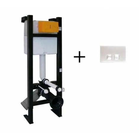 REGIPLAST Pack WC Bâti-support Evo + Cuvette Sans Bride KELOS Noir Mat + Plaque Blanche 2 REGIPLAST Pack WC Bâti-support Evo + Cuvette Sans Bride KELOS Noir Mat + Plaque Blanche – Image 2