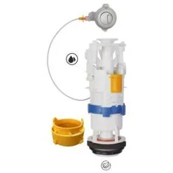 REGIPLAST Mécanisme De Chasse Universel à Poussoir Double Débit - Commande à Cable