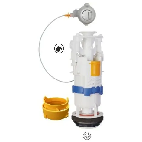 REGIPLAST Mécanisme De Chasse Universel à Poussoir Double Débit - Commande à Cable 1 REGIPLAST Mécanisme De Chasse Universel à Poussoir Double Débit - Commande à Cable