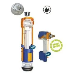 REGIPLAST Ensemble Universel Double Débit Et Robinet Flotteur Hydraulique à Remplissage Différé