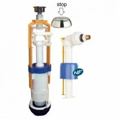 REGIPLAST Ensemble Mécanisme Universel à Poussoir Interrompable Et Robinet Flotteur Hydraulique