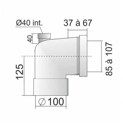 REGIPLAST Pipe Courte Femelle à Prise D'air, Coudée Ø 100 X L125mm En PVC 2 REGIPLAST Pipe Courte Femelle à Prise D'air, Coudée Ø 100 X L125mm En PVC – Image 2