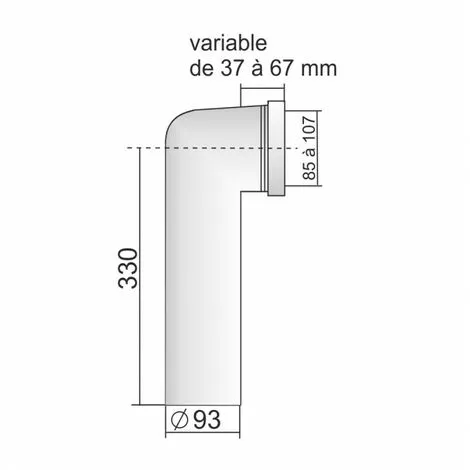 REGIPLAST Pipe Longue Coudée à Prise D'air Ø 93 X L330mm En PVC 2 REGIPLAST Pipe Longue Coudée à Prise D'air Ø 93 X L330mm En PVC – Image 2