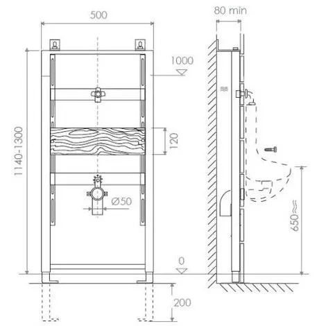 REGIPLAST Bâti-support Mural POUR URINOIR - Fixation Sur Mur Porteur 2 REGIPLAST Bâti-support Mural POUR URINOIR - Fixation Sur Mur Porteur – Image 2
