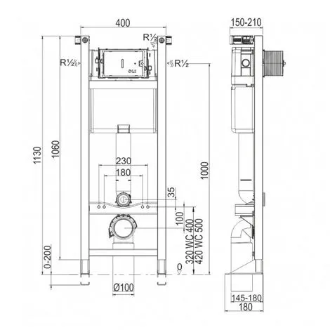 REGIPLAST Bâti EVO NF Autoportant Avec Plaque De Commande Blanche 3/6L Globe 4 REGIPLAST Bâti EVO NF Autoportant Avec Plaque De Commande Blanche 3/6L Globe – Image 4