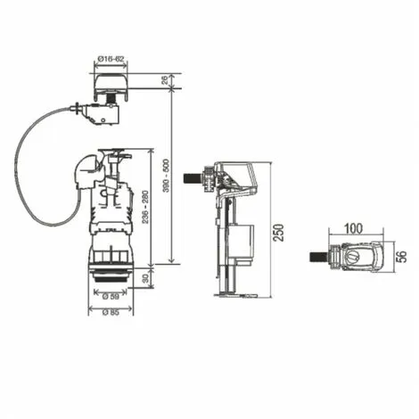 REGIPLAST Ensemble Mécanisme Universel à Câble Et Robinet Flotteur Hydraulique à Remplissage Différé 2 REGIPLAST Ensemble Mécanisme Universel à Câble Et Robinet Flotteur Hydraulique à Remplissage Différé – Image 2