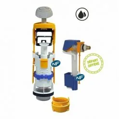 REGIPLAST Ensemble Mécanisme Universel MECAD'OR Double Débit Et Robinet Hydraulique à Remplissage Différé