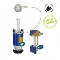 REGIPLAST Ensemble Universel à Poussoir Double Débit Et Robinet Flotteur Hydraulique à Remplissage Différé