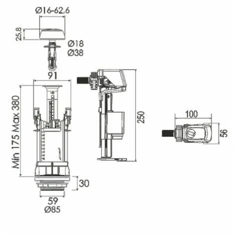 REGIPLAST Ensemble Universel à Poussoir Double Débit Et Robinet Flotteur Hydraulique à Remplissage Différé 2 REGIPLAST Ensemble Universel à Poussoir Double Débit Et Robinet Flotteur Hydraulique à Remplissage Différé – Image 2