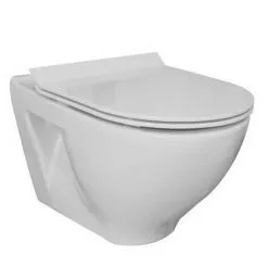 Cuvette Suspendue Sans Bride Semi Carénée Avec Abattant Frein De Chute - Regiplast