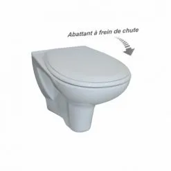 Cuvette Suspendue Sans Bride Avec Abattant Frein De Chute - Regiplast