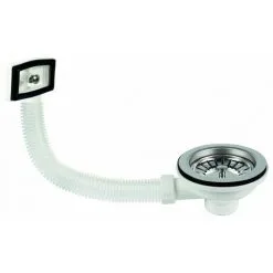 Bonde Pour évier Céramique Et Inox Avec Trop-plein - Diamètre Sortie 1"1/2 - Regiplast