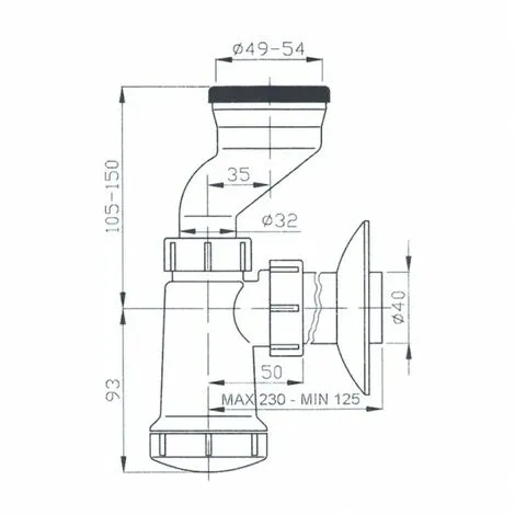 Siphon Pour Urinoir - Diamètre Sortie 40mm - Regiplast 2 Siphon Pour Urinoir - Diamètre Sortie 40mm - Regiplast – Image 2