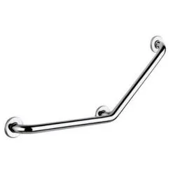 Barre D'appui Coudée En Inox 304 Poli Brillant - Ø32 X L 400 X 400 Mm - 3 Points - Chromée - Regiplast