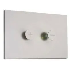 Plaque De Commande 3/6L TRUMPET Pneumatique Double Chasse - Inox Chromé - Regiplast