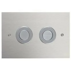 Plaque De Commande 3/6L TREND Pneumatique Double Chasse - Inox Chromé - Regiplast