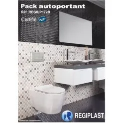 Pack Bâti-support Universel Evo Autoportant Avec Commande, Cuvette Et Abattant Blanc NF - Regiplast -REGIPLAST Soldes 529725 5