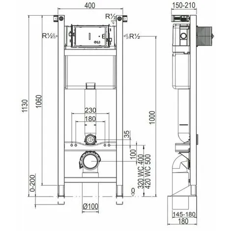 REGIPLAST Ensemble WC Bâti-support Evo + Plaque Blanche + Cuvette Suspendue Bau Ceramic 4 REGIPLAST Ensemble WC Bâti-support Evo + Plaque Blanche + Cuvette Suspendue Bau Ceramic – Image 4